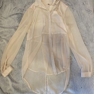 Cream/sheer feee people button up